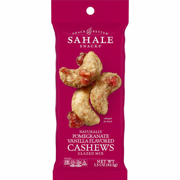 Sahale Snacks Glazed Mix, Cashews, Naturally Pomegranate Vanilla Flavored  DestGlow