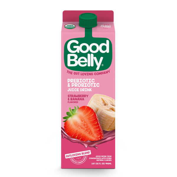 GoodBelly Strawberry &amp; Banana Prebiotic &amp; Probiotic Organic Juice Drink  DestGlow
