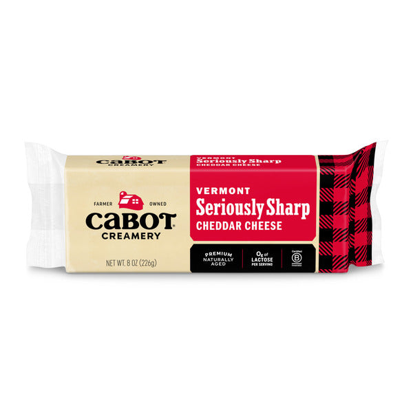 Cabot Seriously Sharp Cheddar Cheese Block, 8 oz  DestGlow