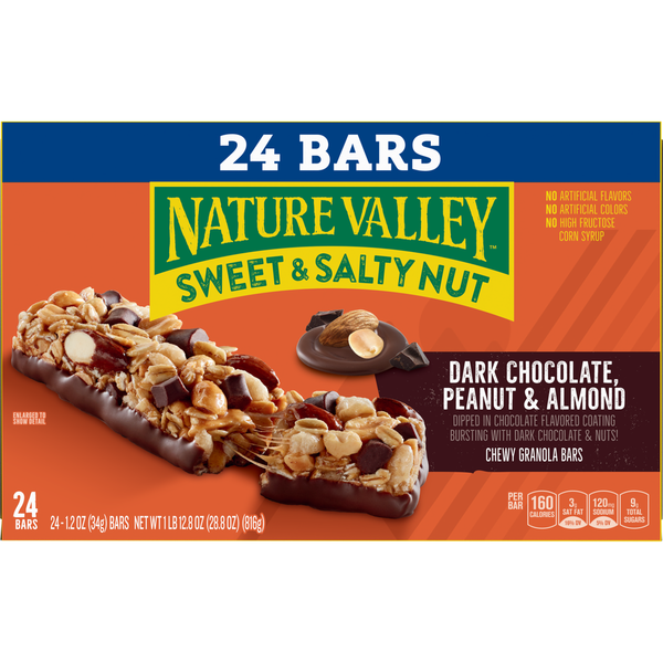 Nature Valley Dark Chocolate Peanut Almond Sweet and Salty Nut Bars  DestGlow