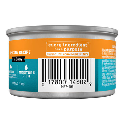 Purina ONE Natural High Protein Cat Food, Chicken Recipe in Wet Cat Food Gravy
