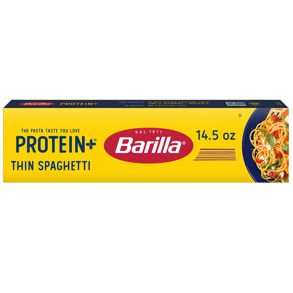 Barilla Protein+ (Plus) Thin Spaghetti Pasta- Plant Based - Made from Lentils, Chickpeas &amp; Peas