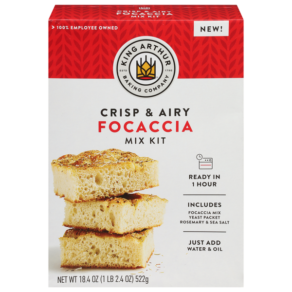 King Arthur Baking Company Focaccia Mix Kit, Crispy &amp; Airy