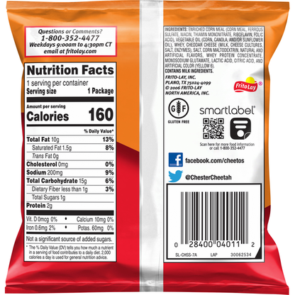 Cheetos Cheese Flavored Snacks, Crunchy