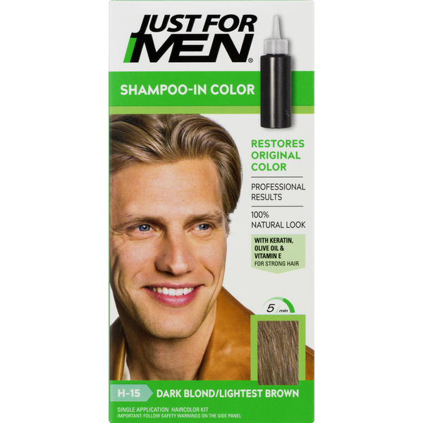 Just For Men Shampoo-In Color, Dark Blond/Lightest Brown H-15  DestGlow