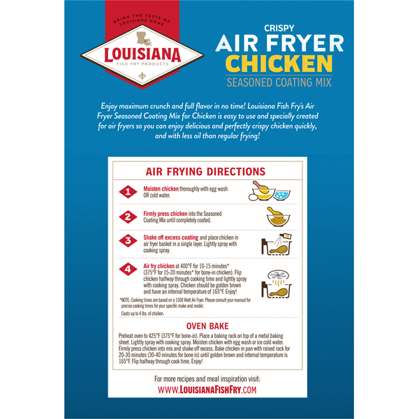 Louisiana Fish Fry Products Seasoned Coating Mix, Chicken, Crispy, Air Fryer