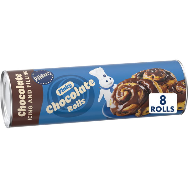 Pillsbury Flaky Chocolate Rolls with Icing Canned Pastry Dough  DestGlow