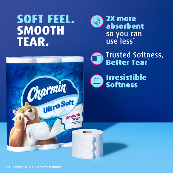 Charmin Ultra Soft Toilet Paper, Mega Rolls  DestGlow