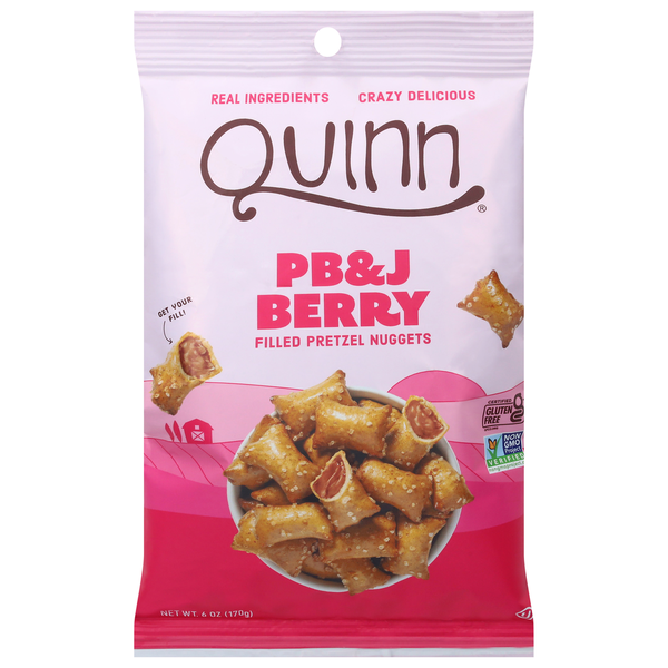 Quinn Snacks Filled PB&amp;J Berry Pretzel Nuggets  DestGlow