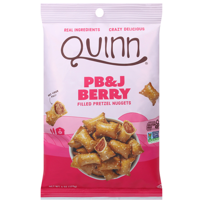 Quinn Snacks Filled PB&amp;J Berry Pretzel Nuggets  DestGlow