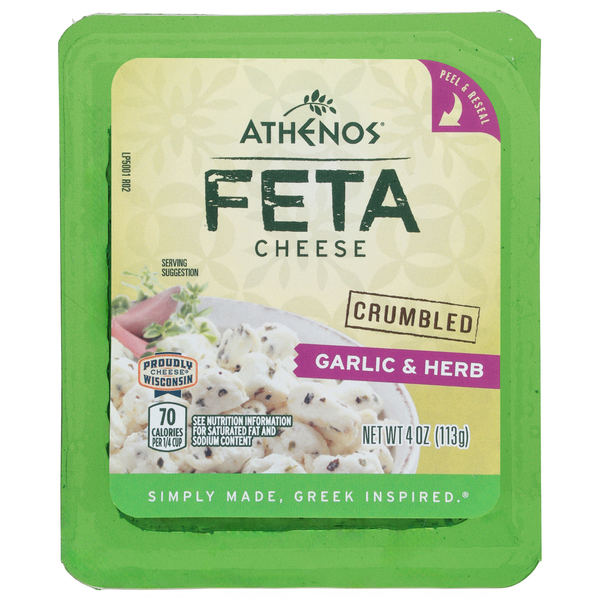 Athenos Garlic &amp; Herb Crumbled Traditional Feta Cheese  DestGlow