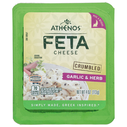 Athenos Garlic &amp; Herb Crumbled Traditional Feta Cheese