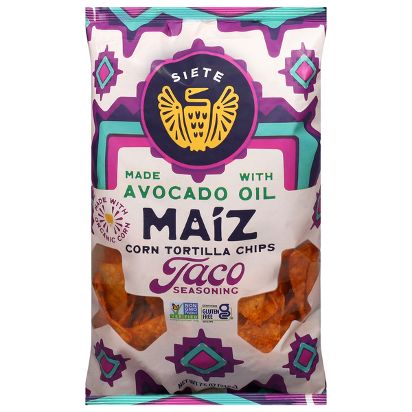Siete Corn Tortilla Chips, Maiz, Taco Seasoning  DestGlow