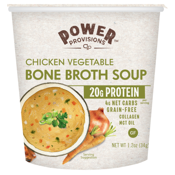 Power Provisions  Chicken Vegetable Bone Broth Soup Cup  DestGlow