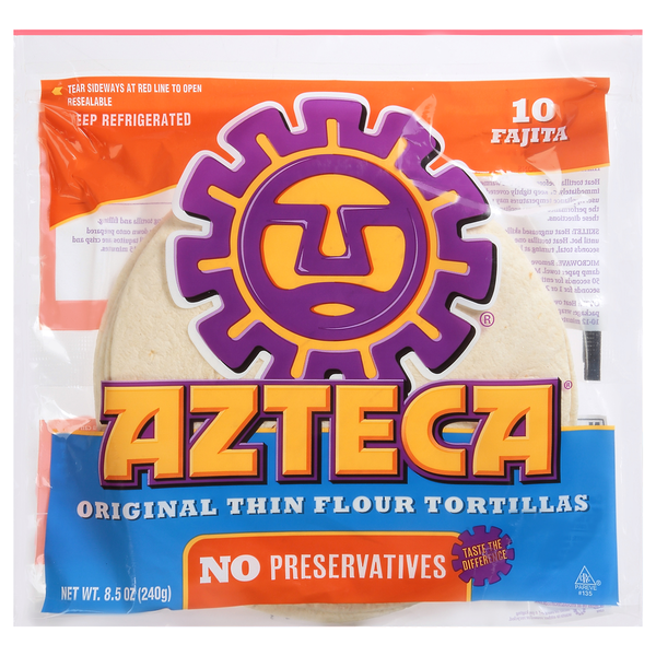 Azteca Tortillas, Original Thin Flour, Fajita  DestGlow