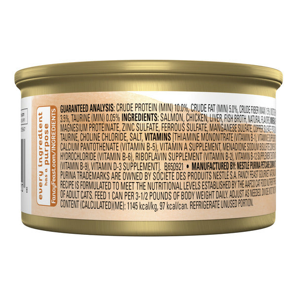 Purina Fancy Feast Grain Free Wet Cat Food Pate Gourmet Naturals Wild Alaskan Salmon Recipe