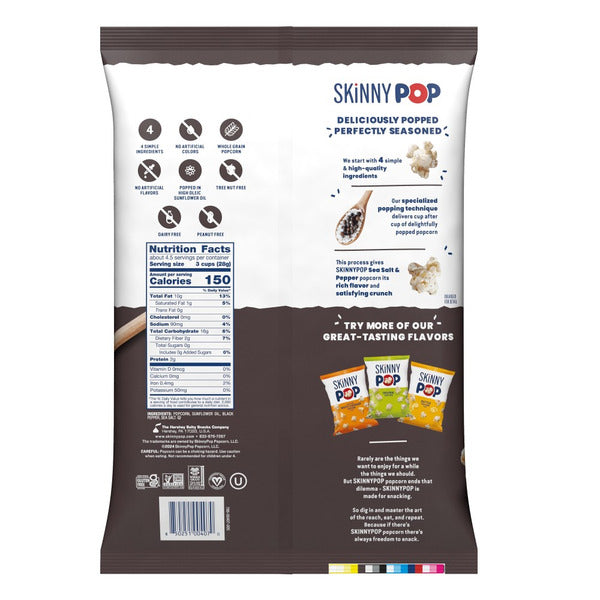 SkinnyPop Sea Salt &amp; Pepper Popcorn  DestGlow