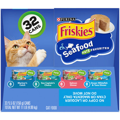 Purina Friskies Wet Cat Food Pate , Seafood Favorites