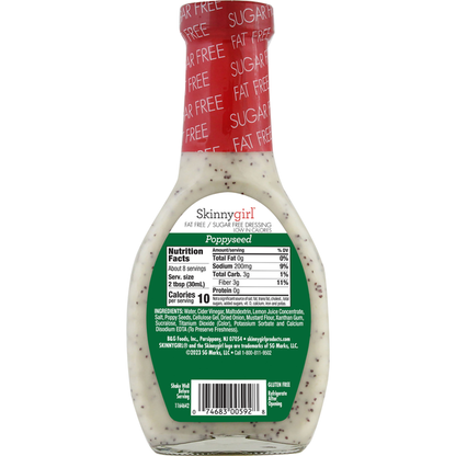 Skinnygirl Fat-Free | Sugar-Free Poppyseed Salad Dressing, 8 FL OZ  DestGlow