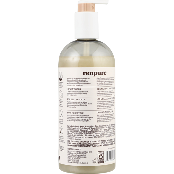 Renpure Shampoo, Coconut &amp; Vitamin E, Moisturize and Replenish