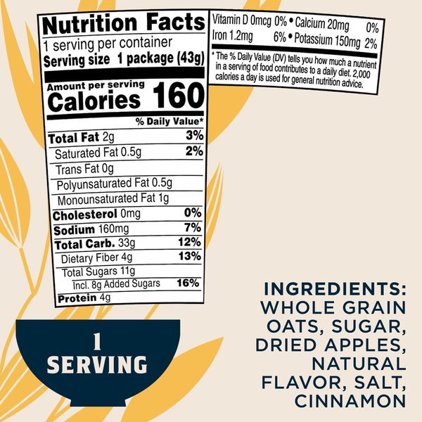 Quaker Instant Oatmeal, Apples &amp; Cinnamon