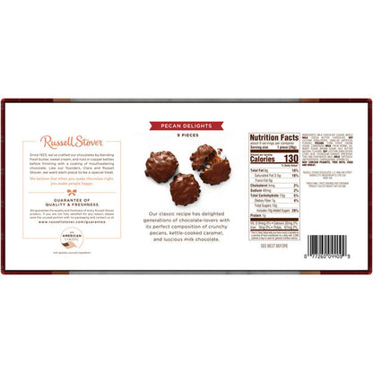 Russell Stover Pecan Delights Milk Chocolate Candy Gift Box