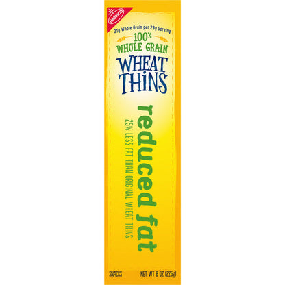 WHEAT THINS Reduced Fat Snacks, Whole Grain Wheat Crackers, Snack Crackers 8 oz
