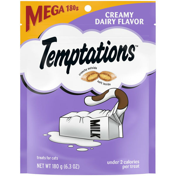 TEMPTATIONS Classic Crunchy and Soft Cat Treats Creamy Dairy Flavor  DestGlow