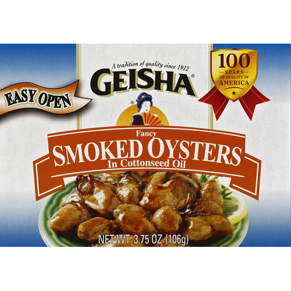 Geisha Fancy Smoked Oysters in Cottonseed Oil