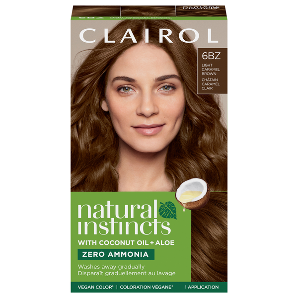 Clairol 6BZ Light Caramel Brown Zero Ammonia Vegan Hair Color with Coconut Oil + Aloe  DestGlow