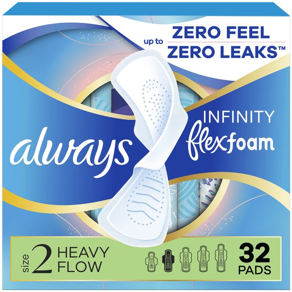 Always Infinity Size 2 Super Sanitary Pads with Wings  DestGlow