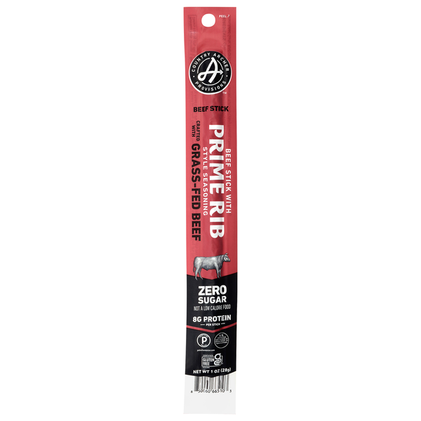 Country Archer Zero Sugar Grass-Fed Beef Stick with Prime Rib  DestGlow