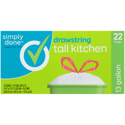 Simply Done Drawstring Tall Kitchen Bags