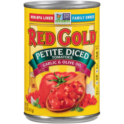 Red Gold Petite Diced Tomatoes Garlic &amp; Olive Oil