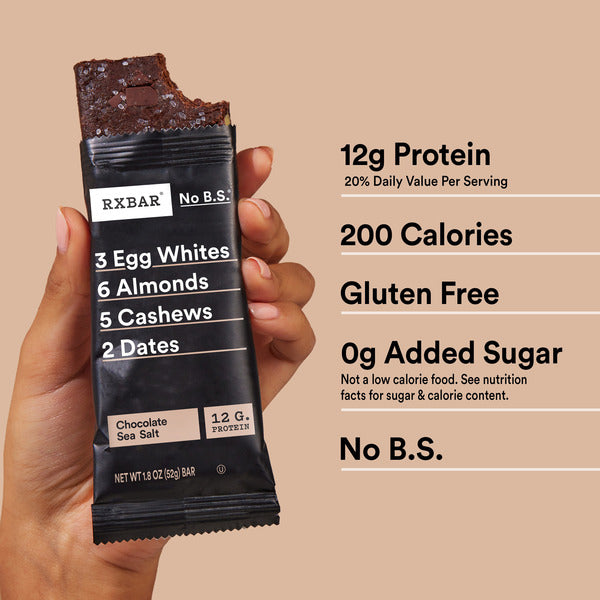 RXBAR Chocolate Sea Salt Protein Bars, Protein Snack, 5 Count  DestGlow