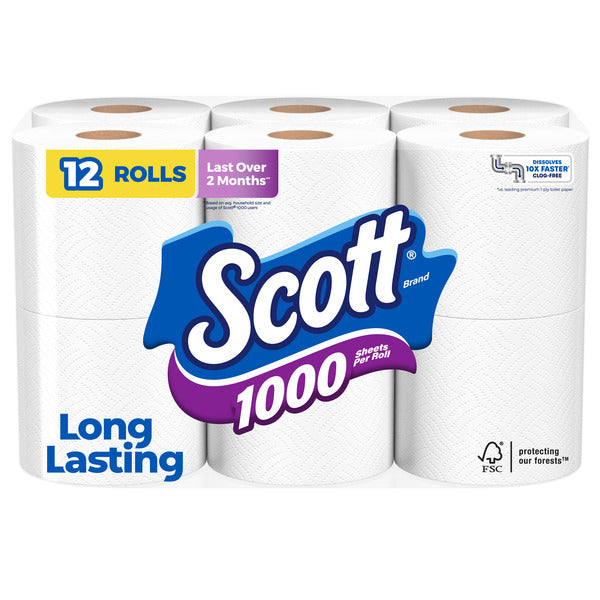 Scott 1000 Toilet Paper, Septic-Safe, Toilet Tissue  DestGlow