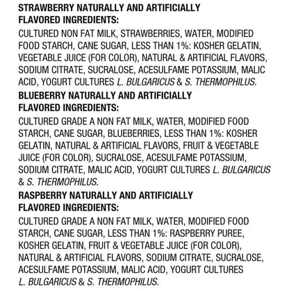 Dannon Light + Fit Nonfat Yogurt, Strawberry/Blueberry/Raspberry, Gluten-Free, 12 Pack