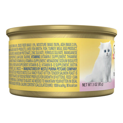 Purina Fancy Feast Grain Free Pate Wet Kitten Food, Tender Salmon Feast
