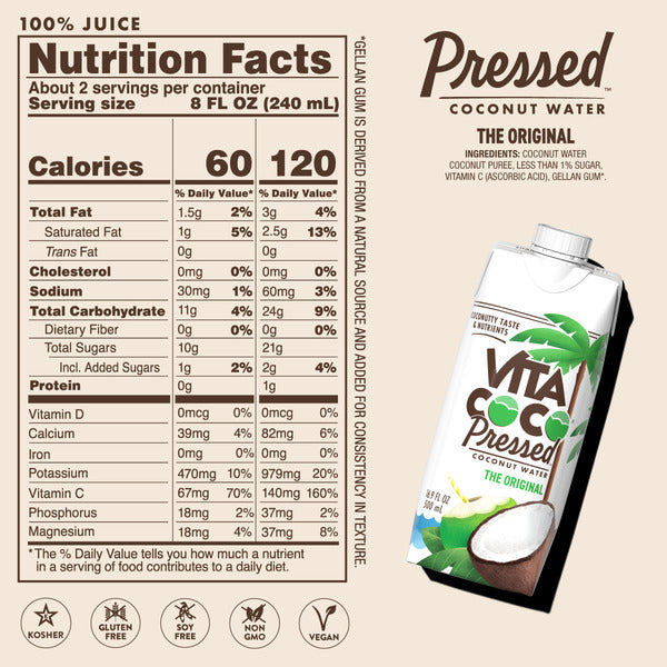 Vita Coco Pressed Coconut Water, Pressed Coconut  DestGlow