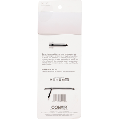 Conair Shines &amp; Smoothes Wood Club Brush