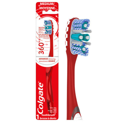 Colgate 360 Advanced Optic White Medium Toothbrush for Stain Removal
