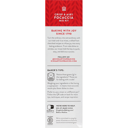 King Arthur Baking Company Focaccia Mix Kit, Crispy &amp; Airy