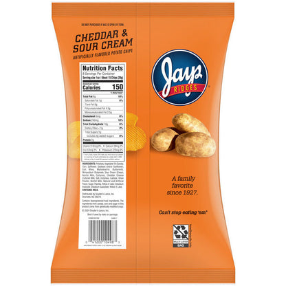Jays Ridges Cheddar &amp; Sour Cream Flavored Potato Chips  DestGlow