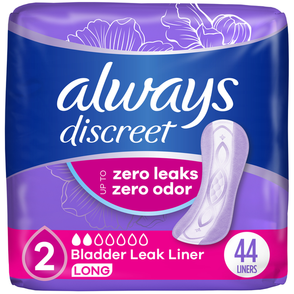 Always Discreet Bladder Leak Liner Long, Absorbency 2  DestGlow