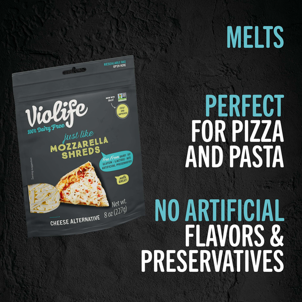 Violife Just Like Mozzarella Shreds Shredded Cheese, Dairy-Free Vegan  DestGlow