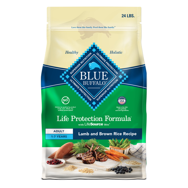 Blue Buffalo Life Protection Formula Natural Adult Dry Dog Food, Lamb and Brown Rice