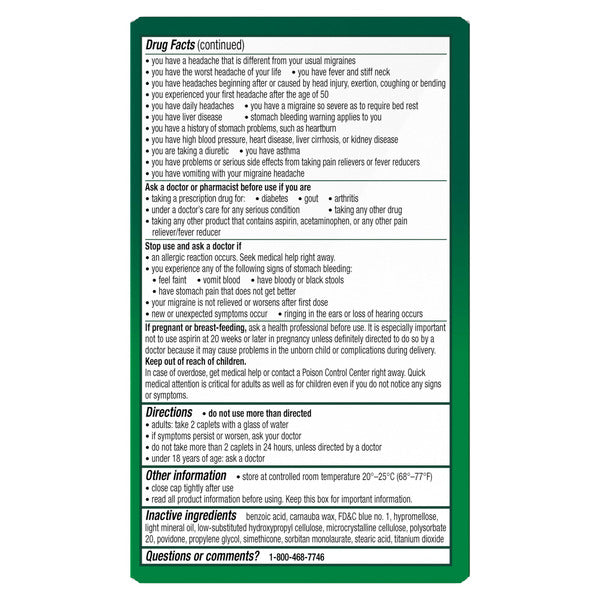 Excedrin Migraine Pain Relief Caplets  DestGlow