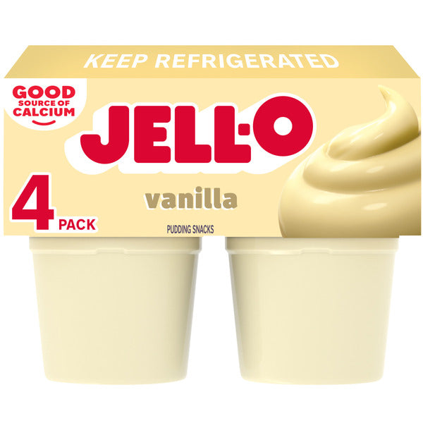 Jell-O Original Vanilla Refrigerated Pudding Cup Snacks  DestGlow