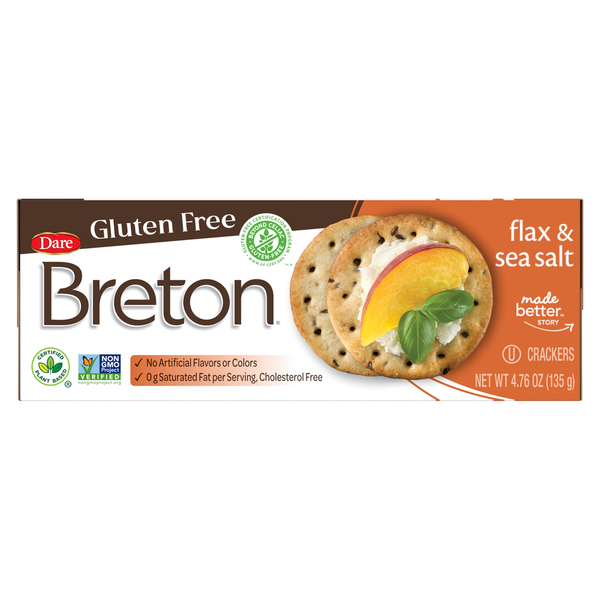Dare Breton Crackers, Gluten Free, Flax &amp; Sea Salt  DestGlow