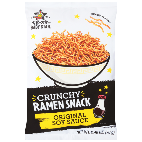 Baby Star Ramen Snack, Original Soy Sauce, Crunchy  DestGlow